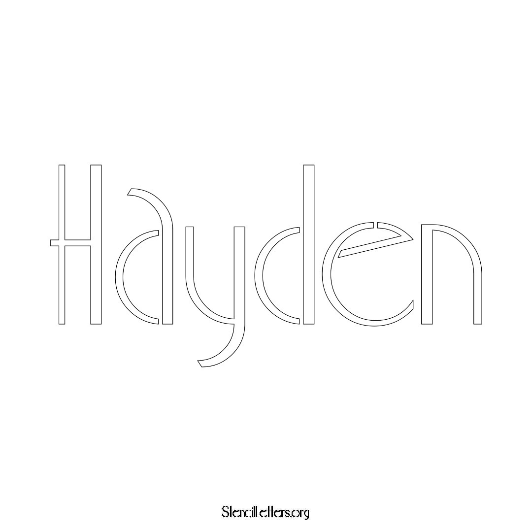 Hayden name stencil in Art Deco Lettering