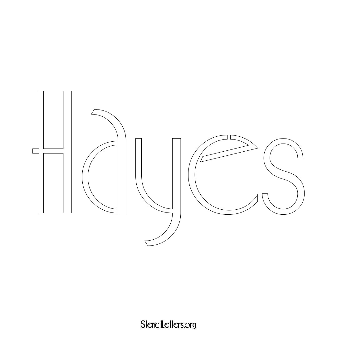 Hayes name stencil in Art Deco Lettering