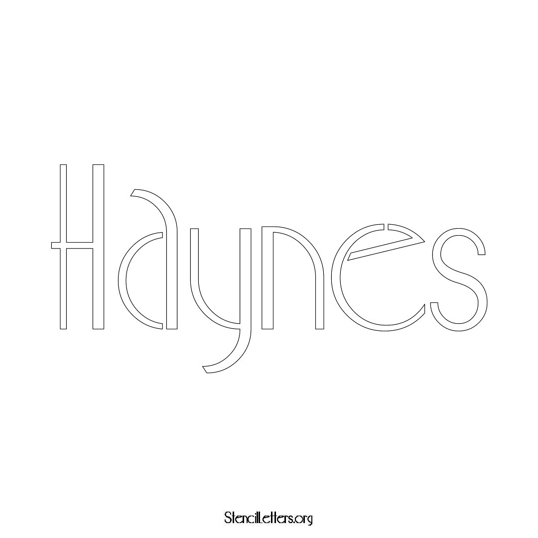 Haynes name stencil in Art Deco Lettering