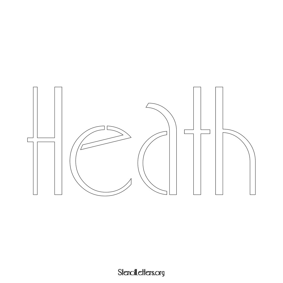 Heath name stencil in Art Deco Lettering