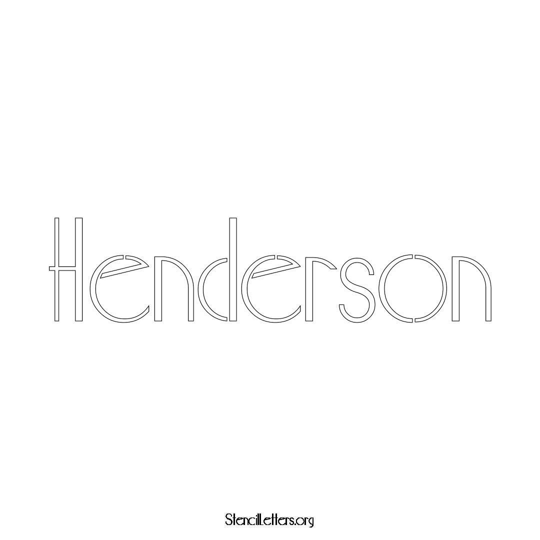 Henderson name stencil in Art Deco Lettering