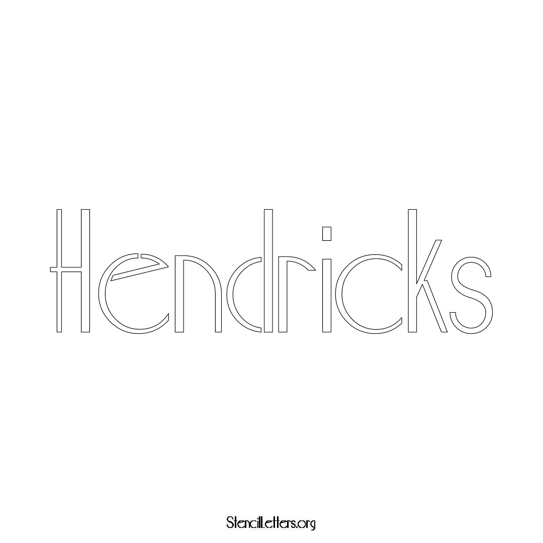 Hendricks name stencil in Art Deco Lettering