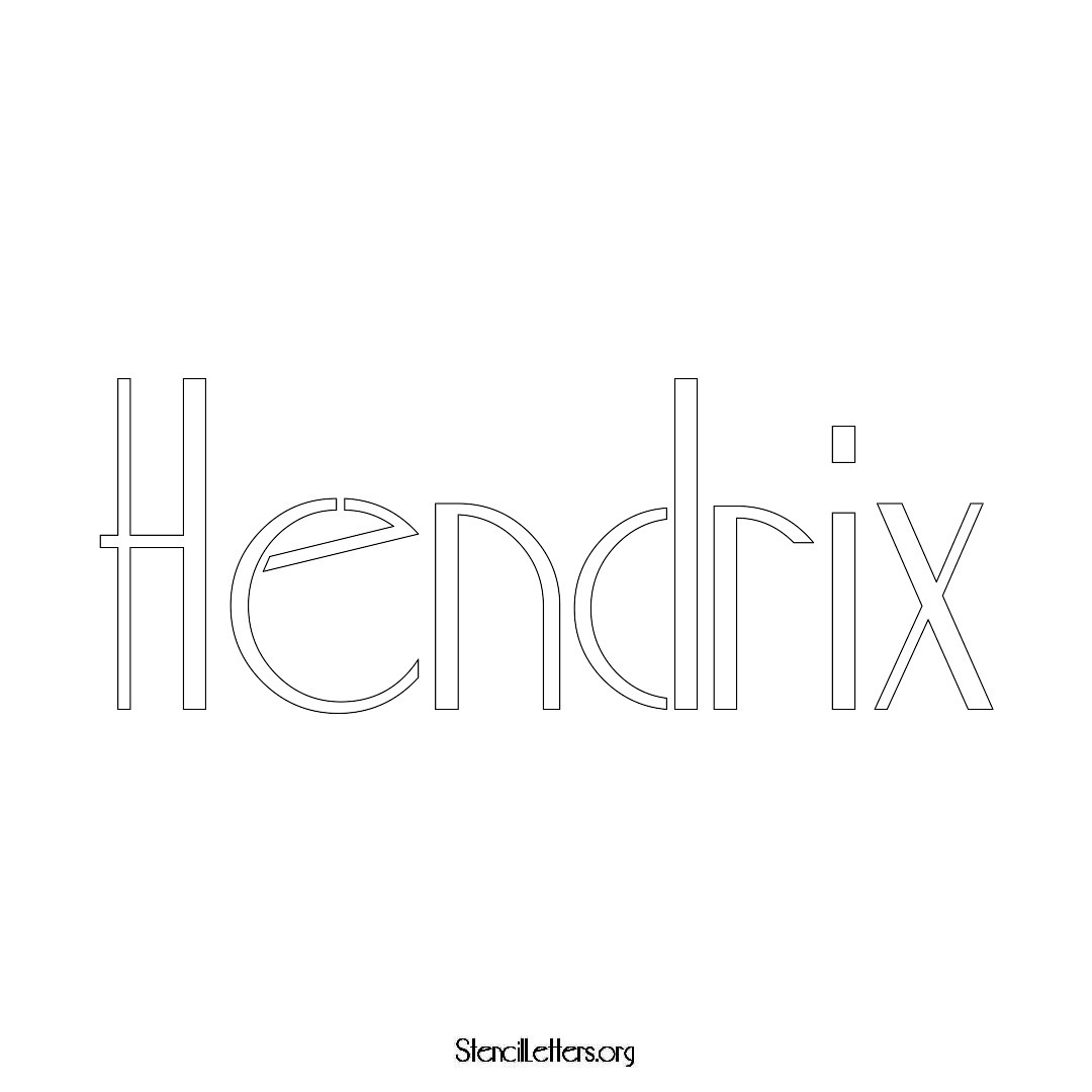 Hendrix name stencil in Art Deco Lettering