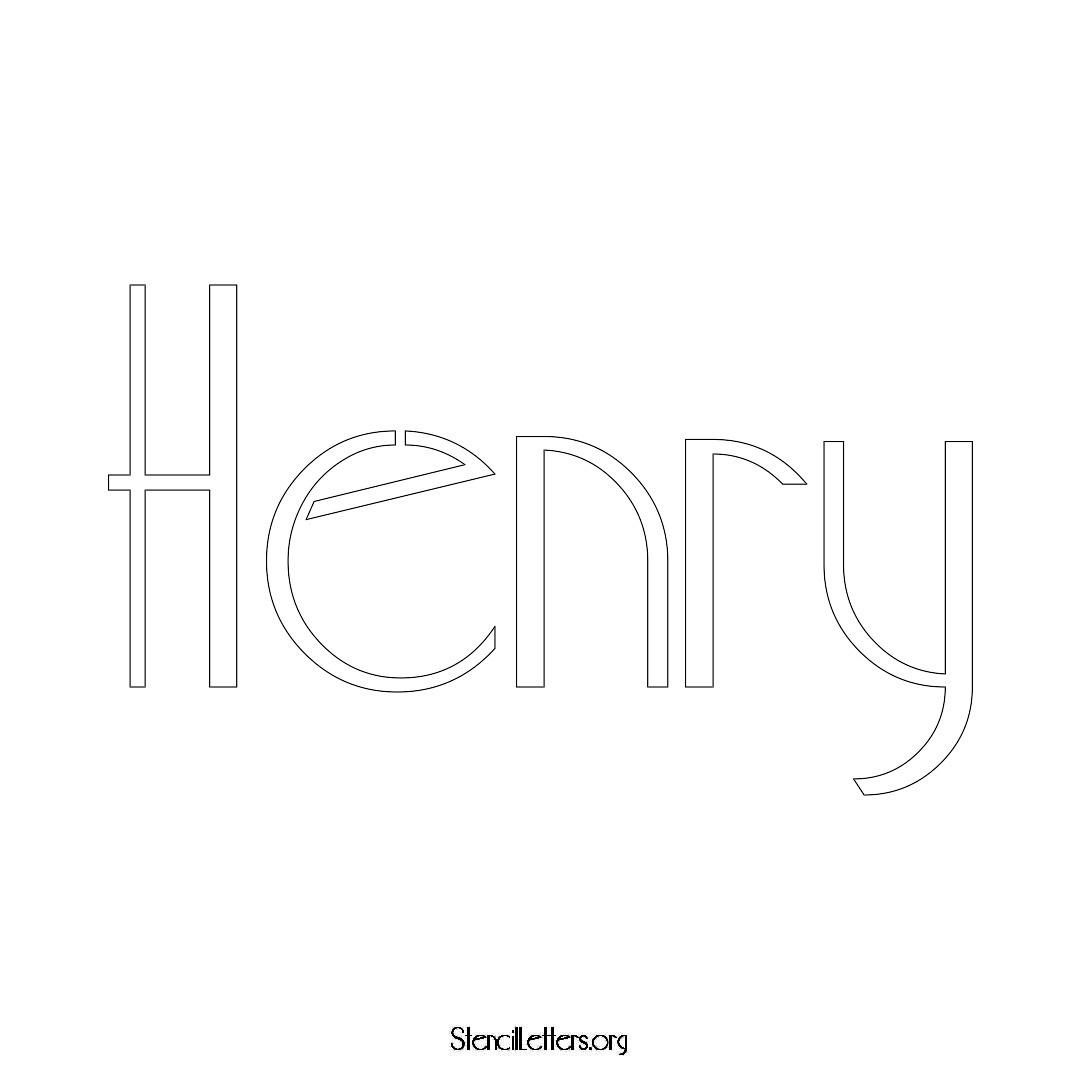 Henry name stencil in Art Deco Lettering