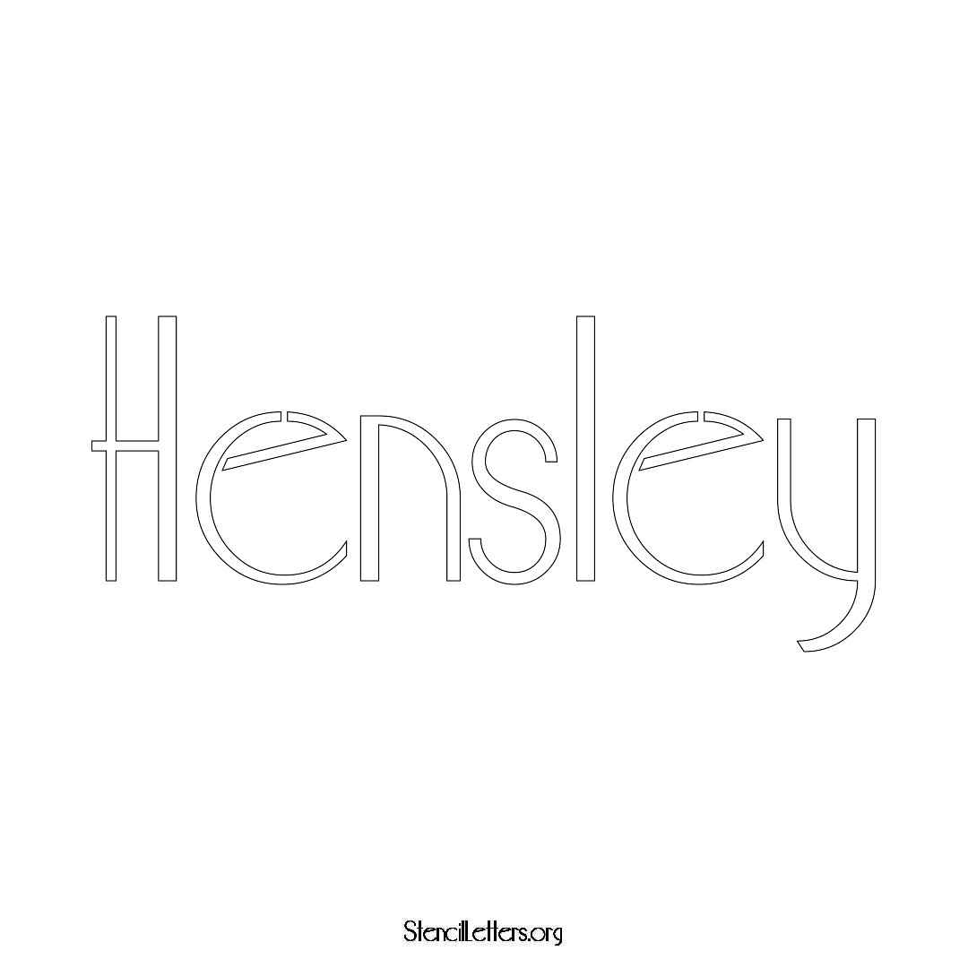 Hensley name stencil in Art Deco Lettering