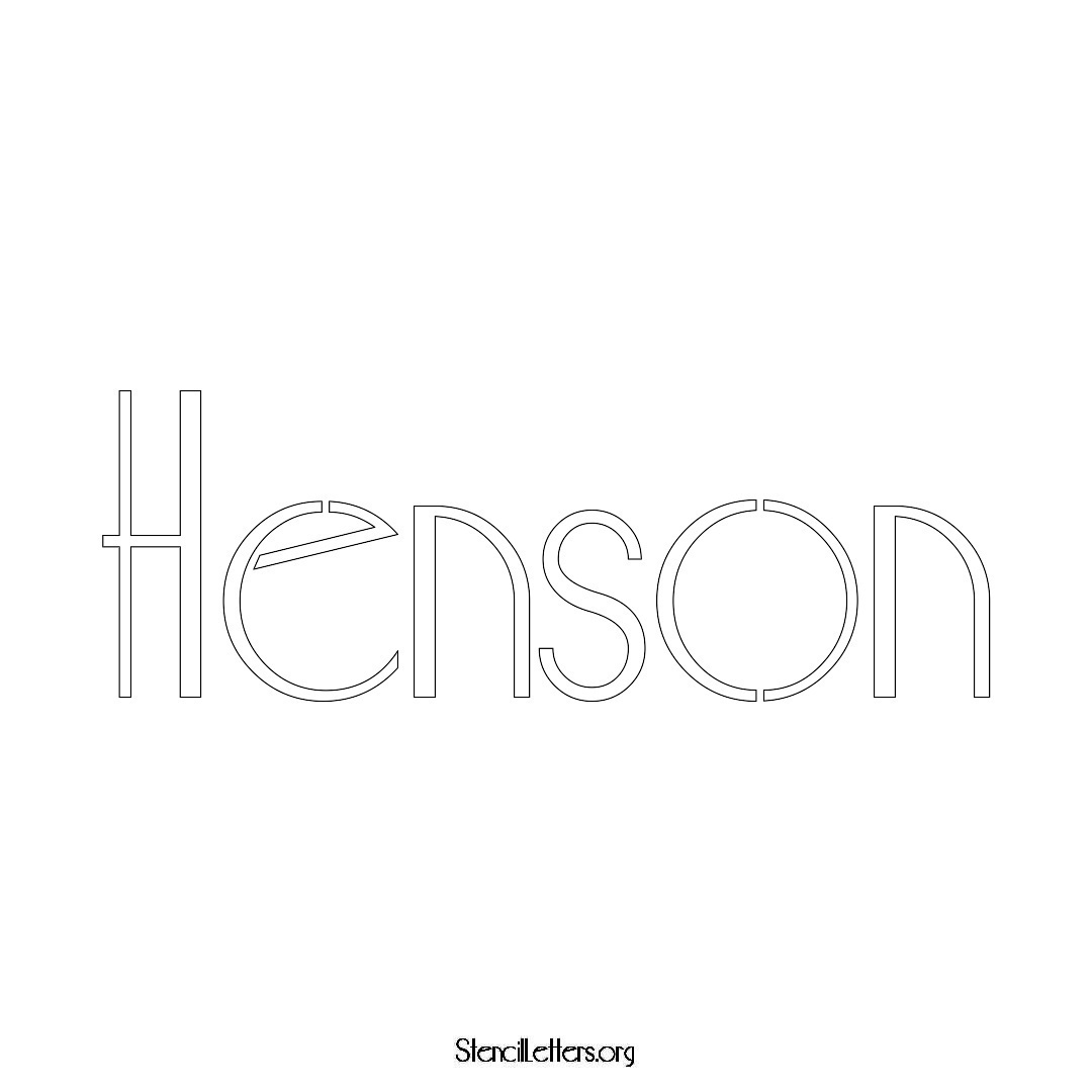 Henson name stencil in Art Deco Lettering