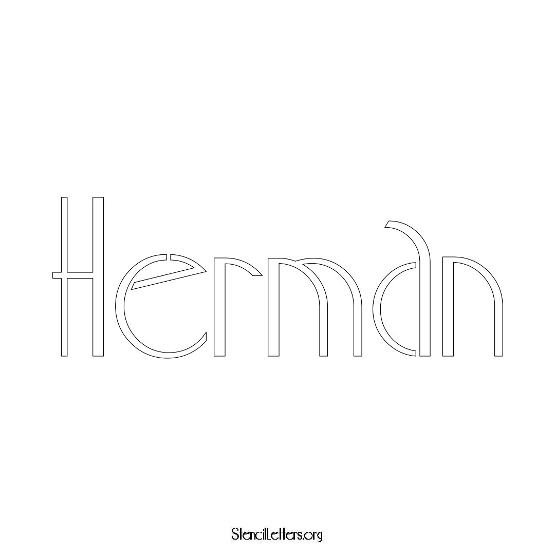 Herman name stencil in Art Deco Lettering