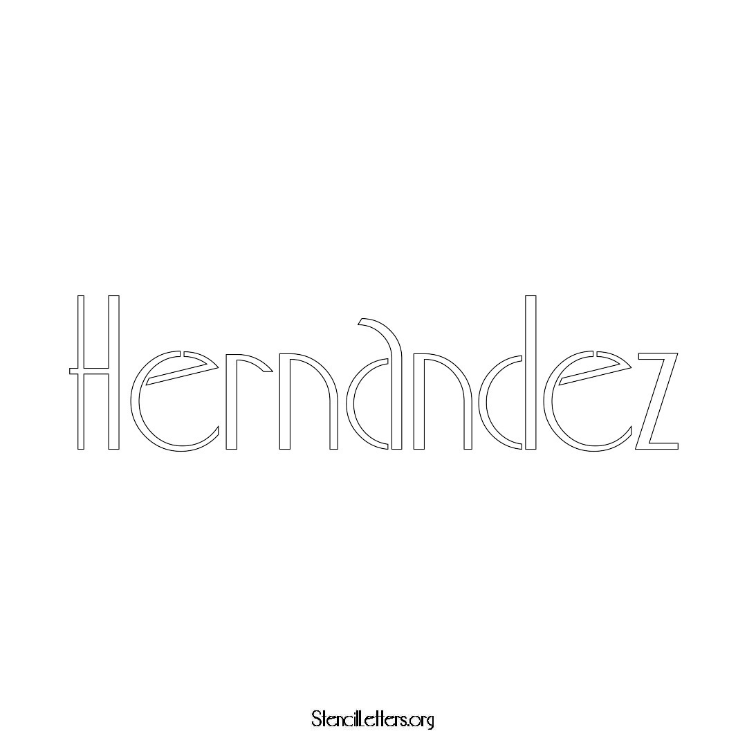 Hernandez name stencil in Art Deco Lettering