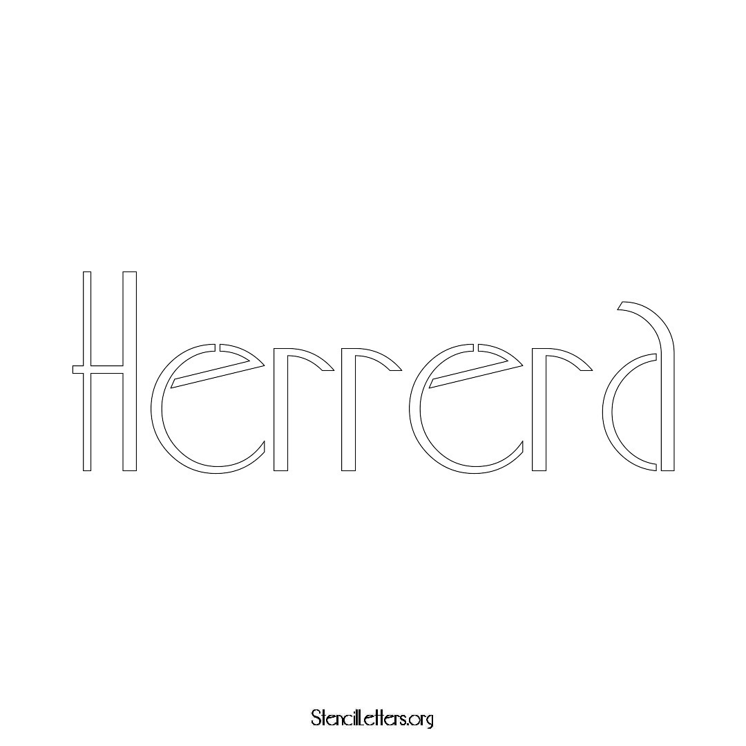 Herrera name stencil in Art Deco Lettering