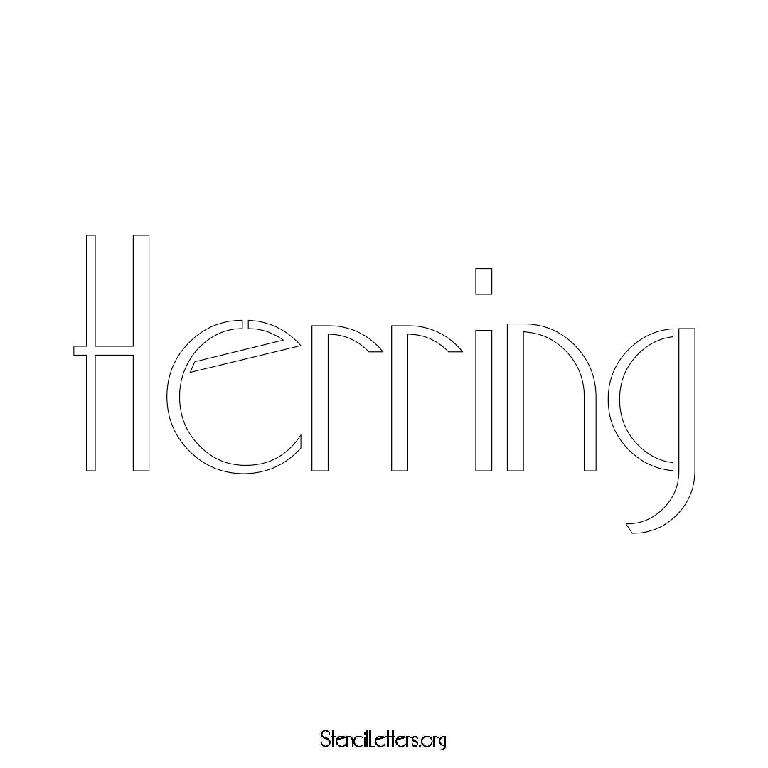 Herring name stencil in Art Deco Lettering