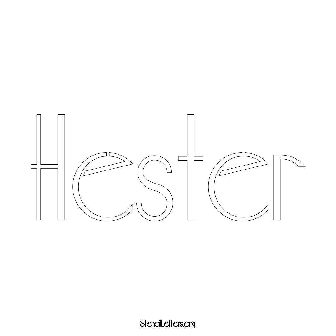 Hester name stencil in Art Deco Lettering