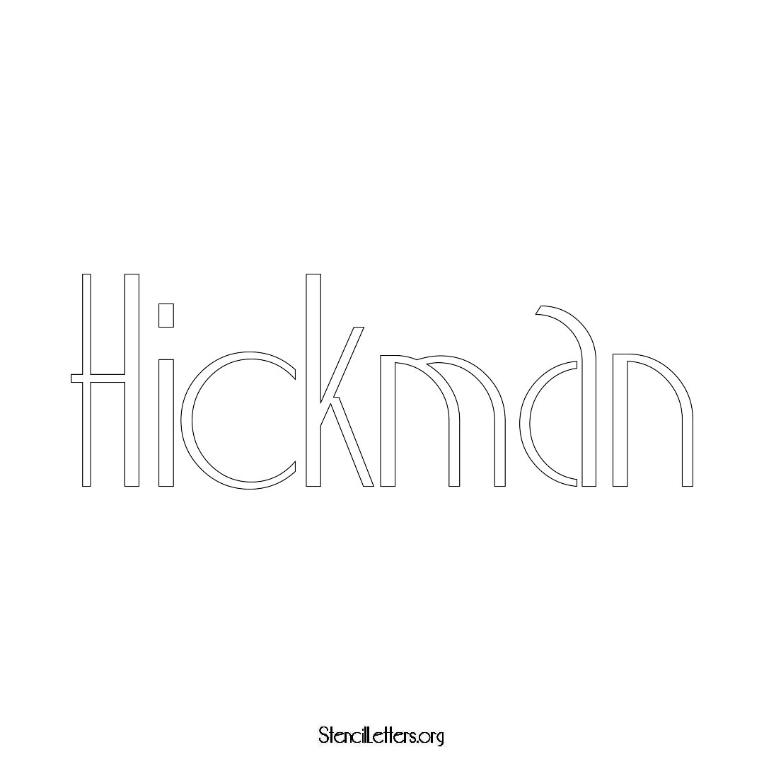 Hickman name stencil in Art Deco Lettering