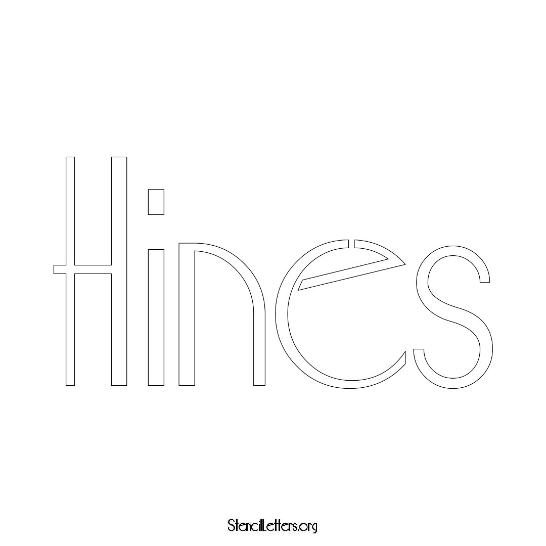 Hines name stencil in Art Deco Lettering