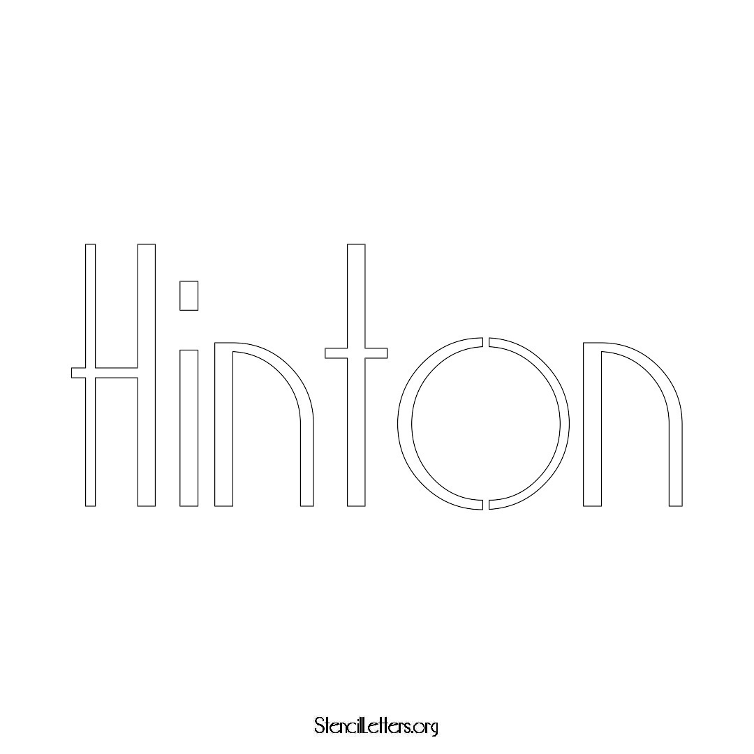 Hinton name stencil in Art Deco Lettering