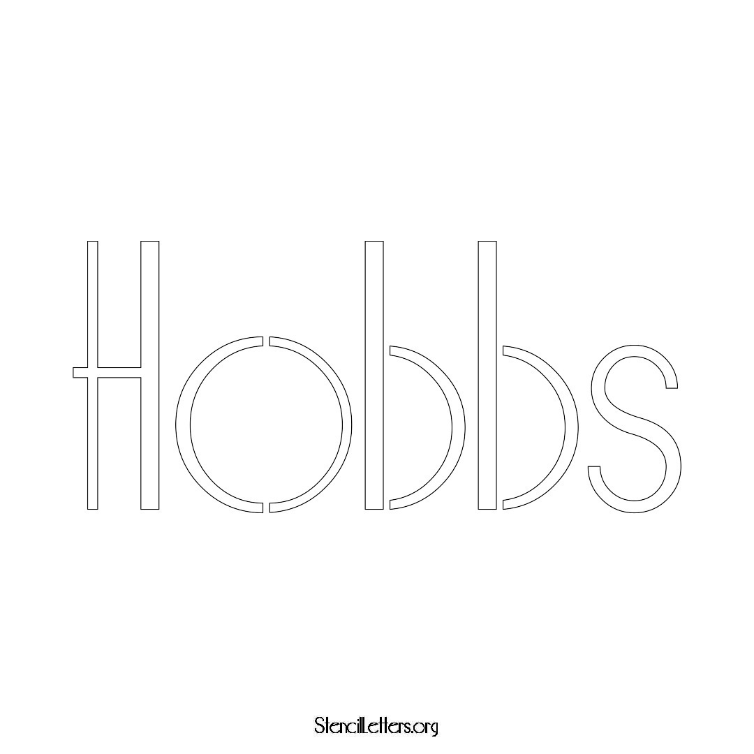 Hobbs name stencil in Art Deco Lettering