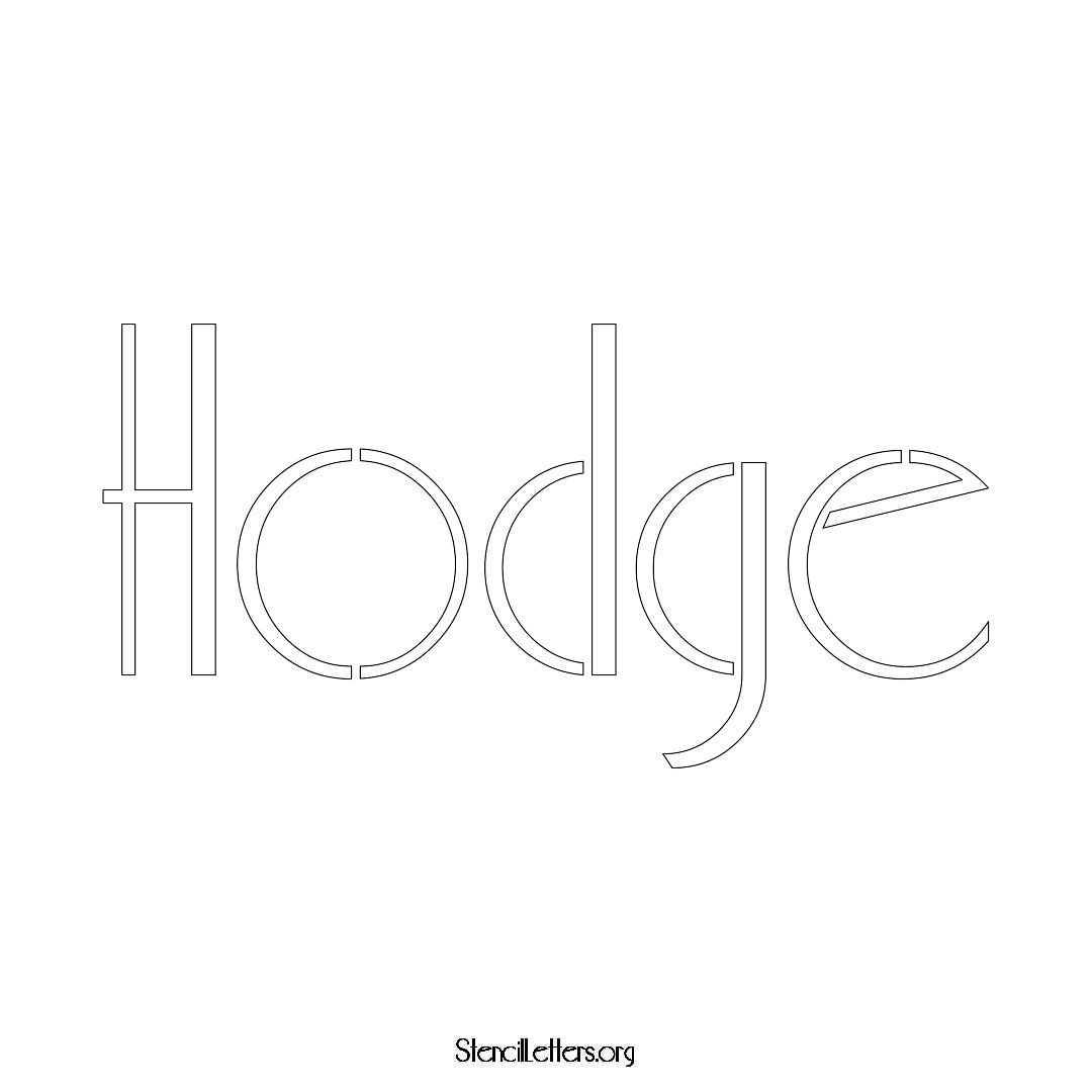 Hodge name stencil in Art Deco Lettering