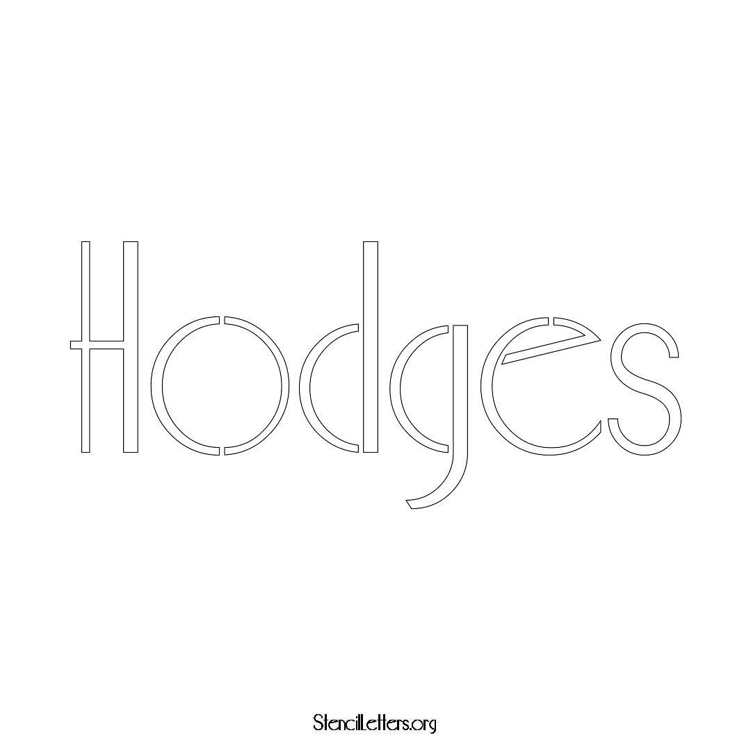 Hodges name stencil in Art Deco Lettering