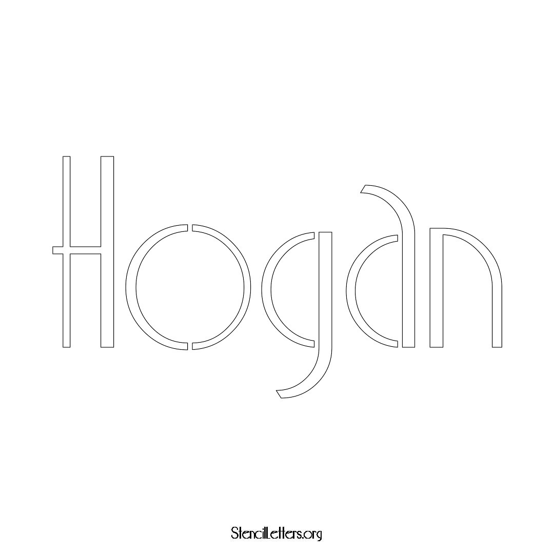 Hogan name stencil in Art Deco Lettering