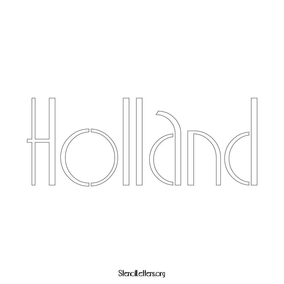 Holland name stencil in Art Deco Lettering