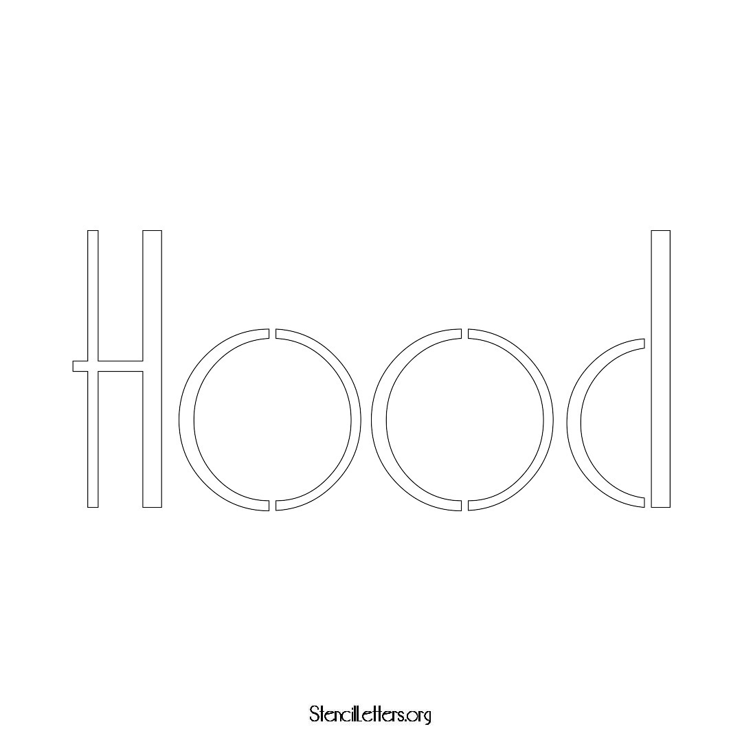 Hood name stencil in Art Deco Lettering