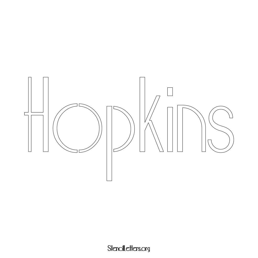 Hopkins name stencil in Art Deco Lettering