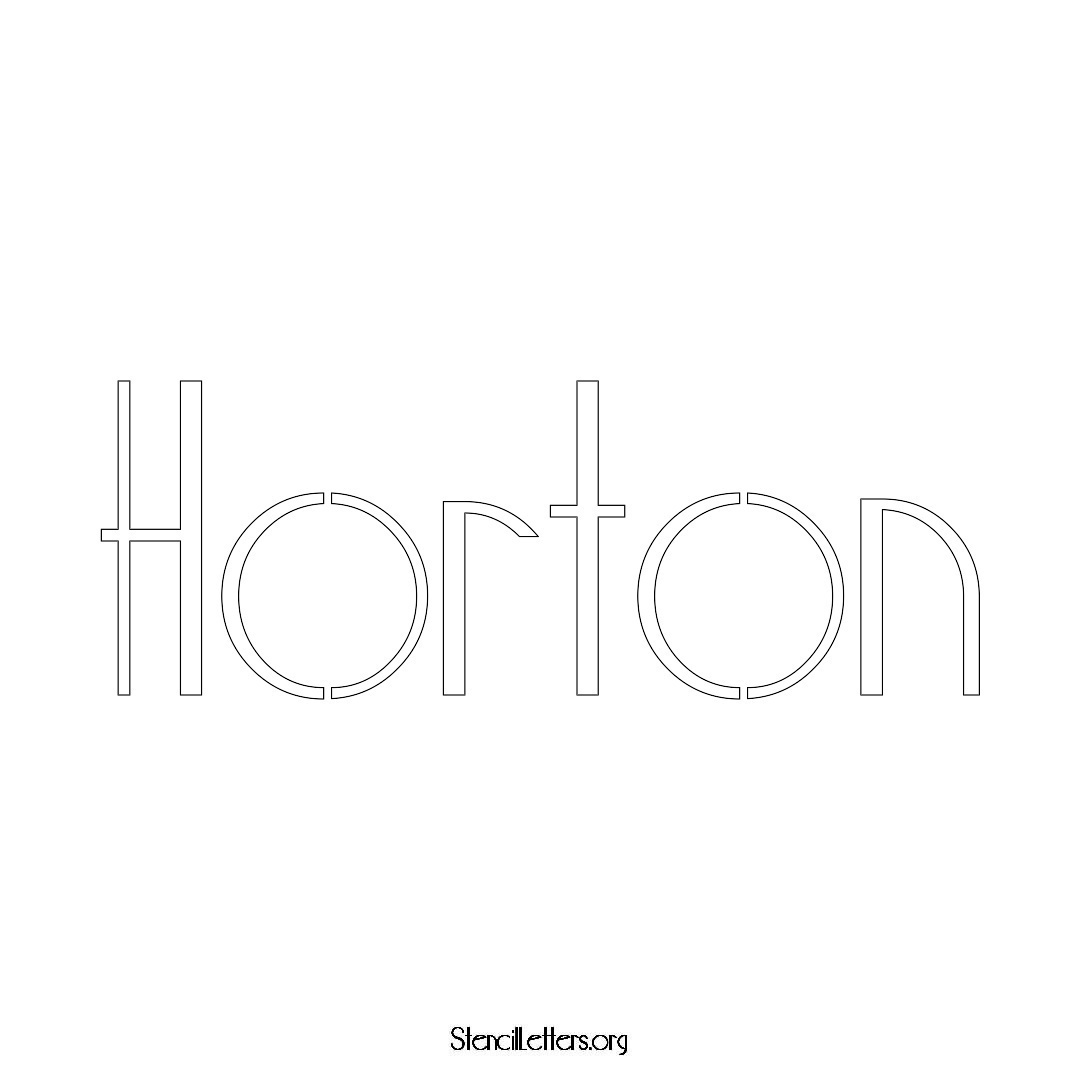 Horton name stencil in Art Deco Lettering