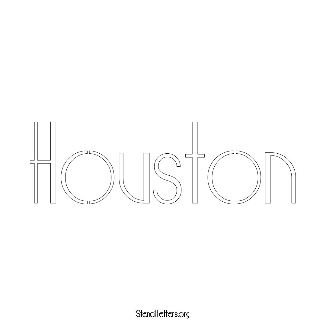 Houston name stencil in Art Deco Lettering