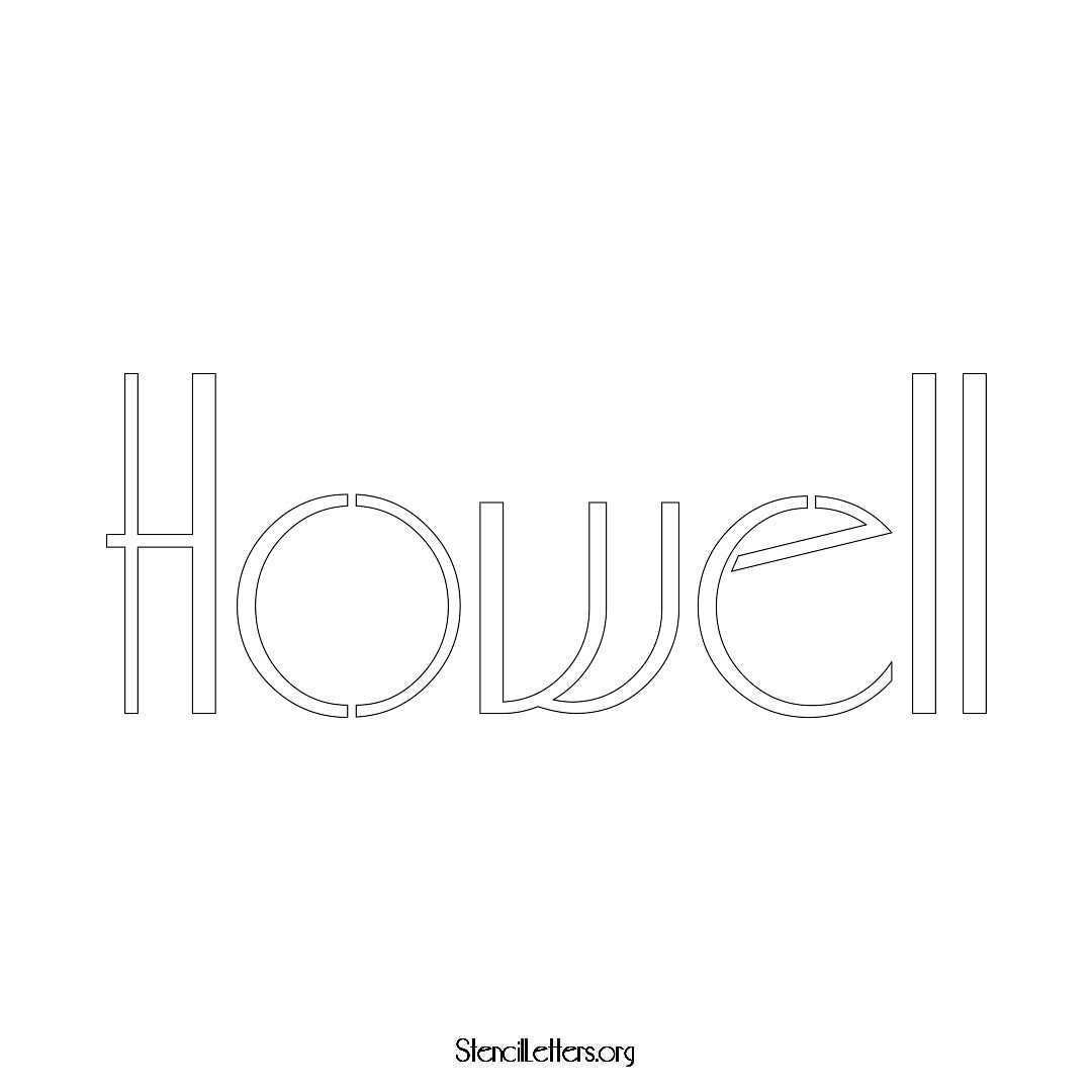 Howell name stencil in Art Deco Lettering