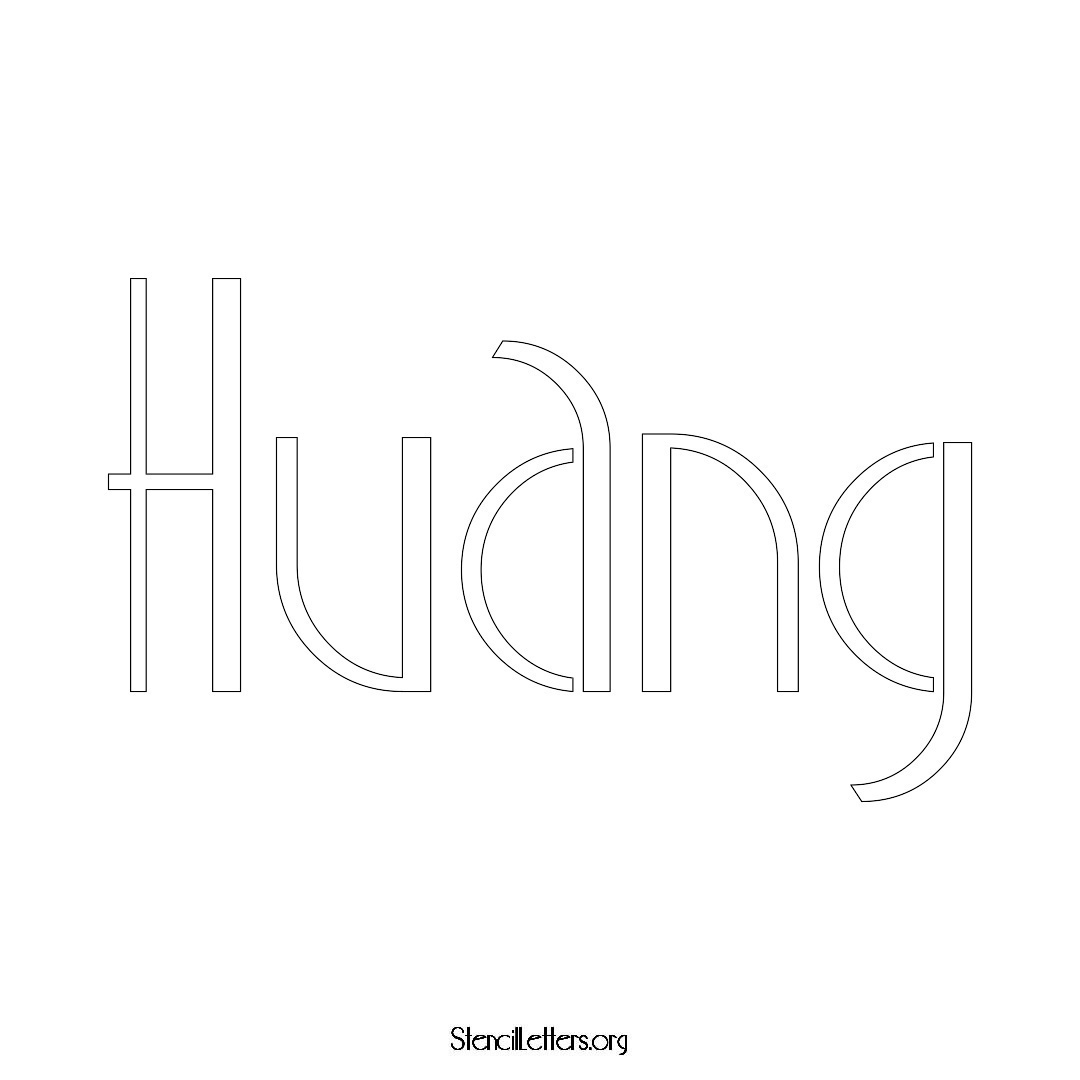 Huang name stencil in Art Deco Lettering