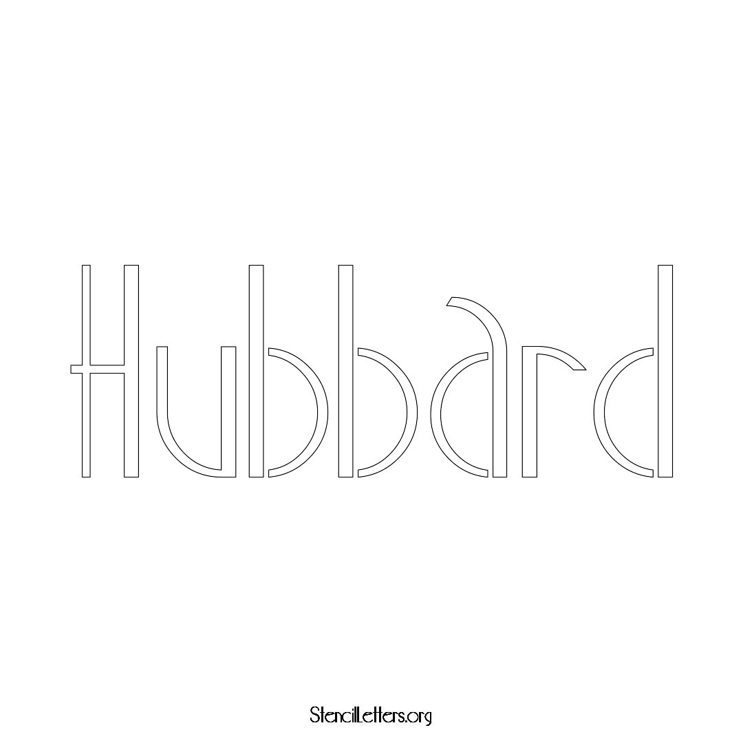 Hubbard name stencil in Art Deco Lettering