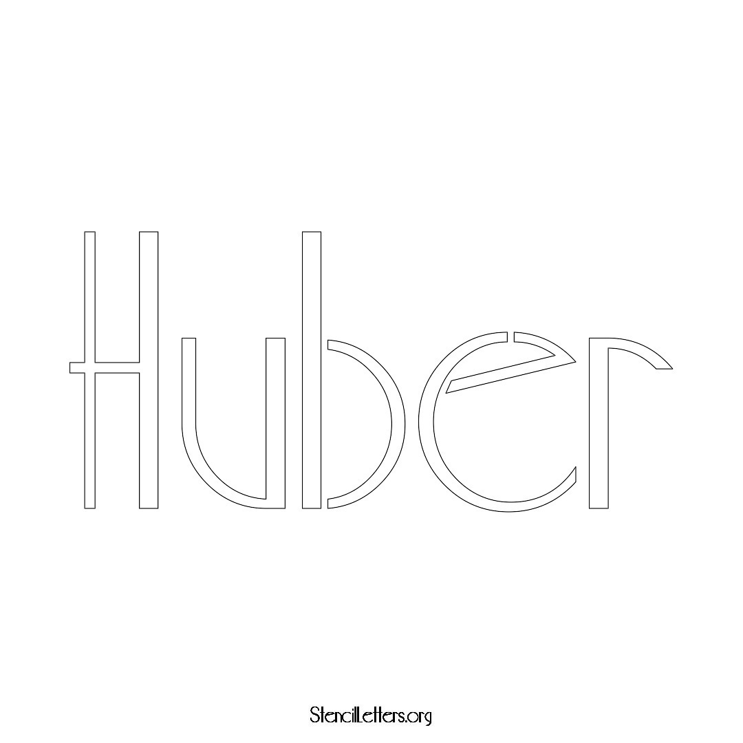 Huber name stencil in Art Deco Lettering