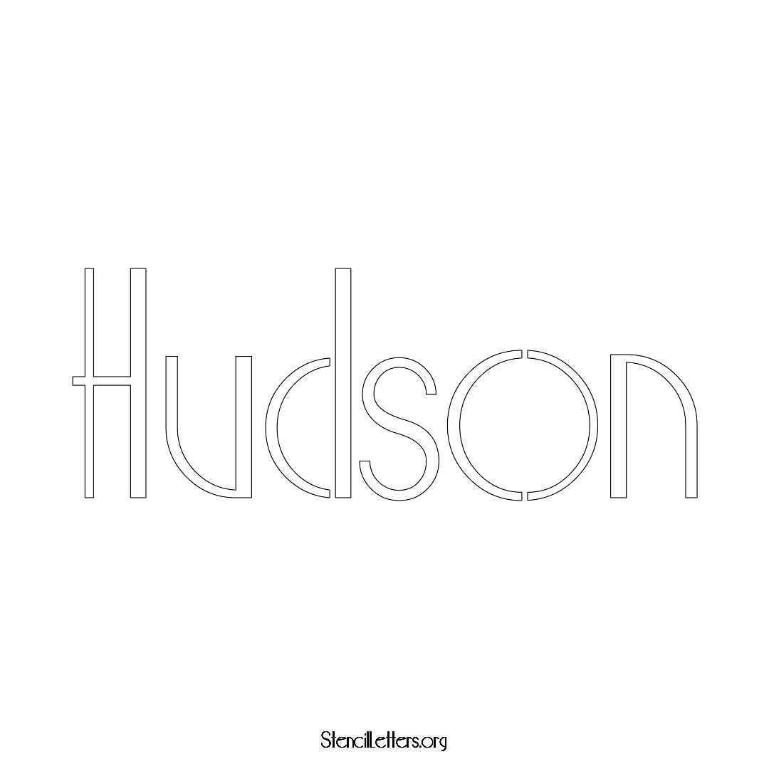 Hudson name stencil in Art Deco Lettering