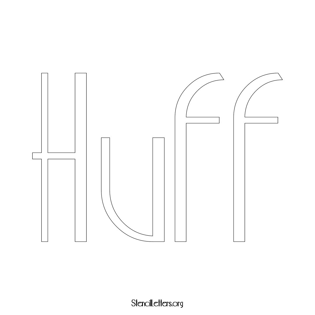 Huff name stencil in Art Deco Lettering