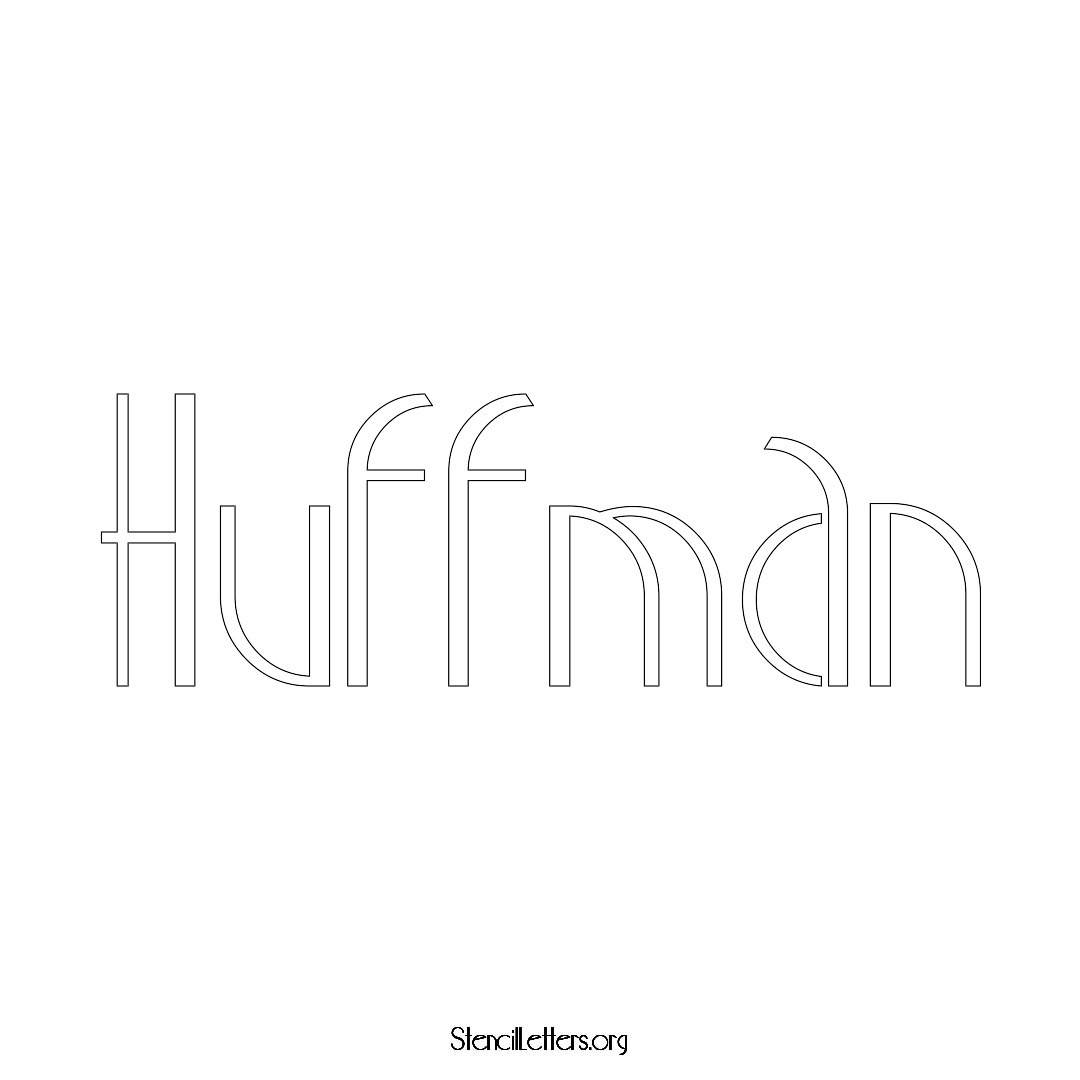 Huffman name stencil in Art Deco Lettering