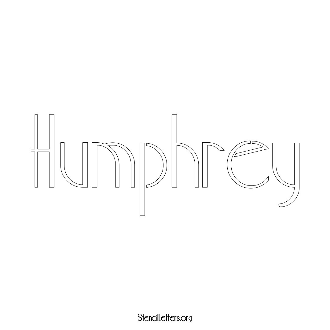 Humphrey name stencil in Art Deco Lettering