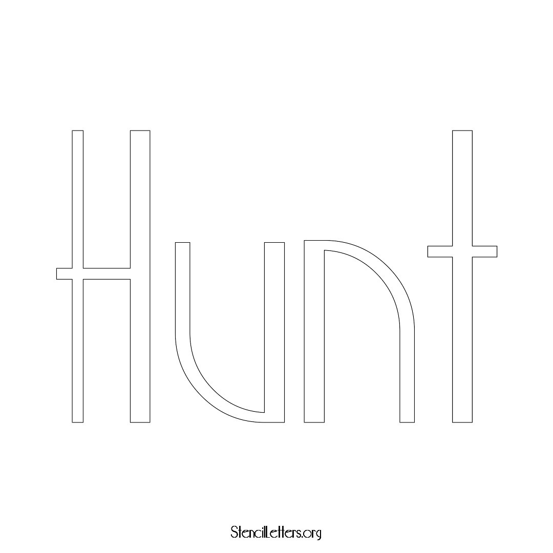 Hunt name stencil in Art Deco Lettering