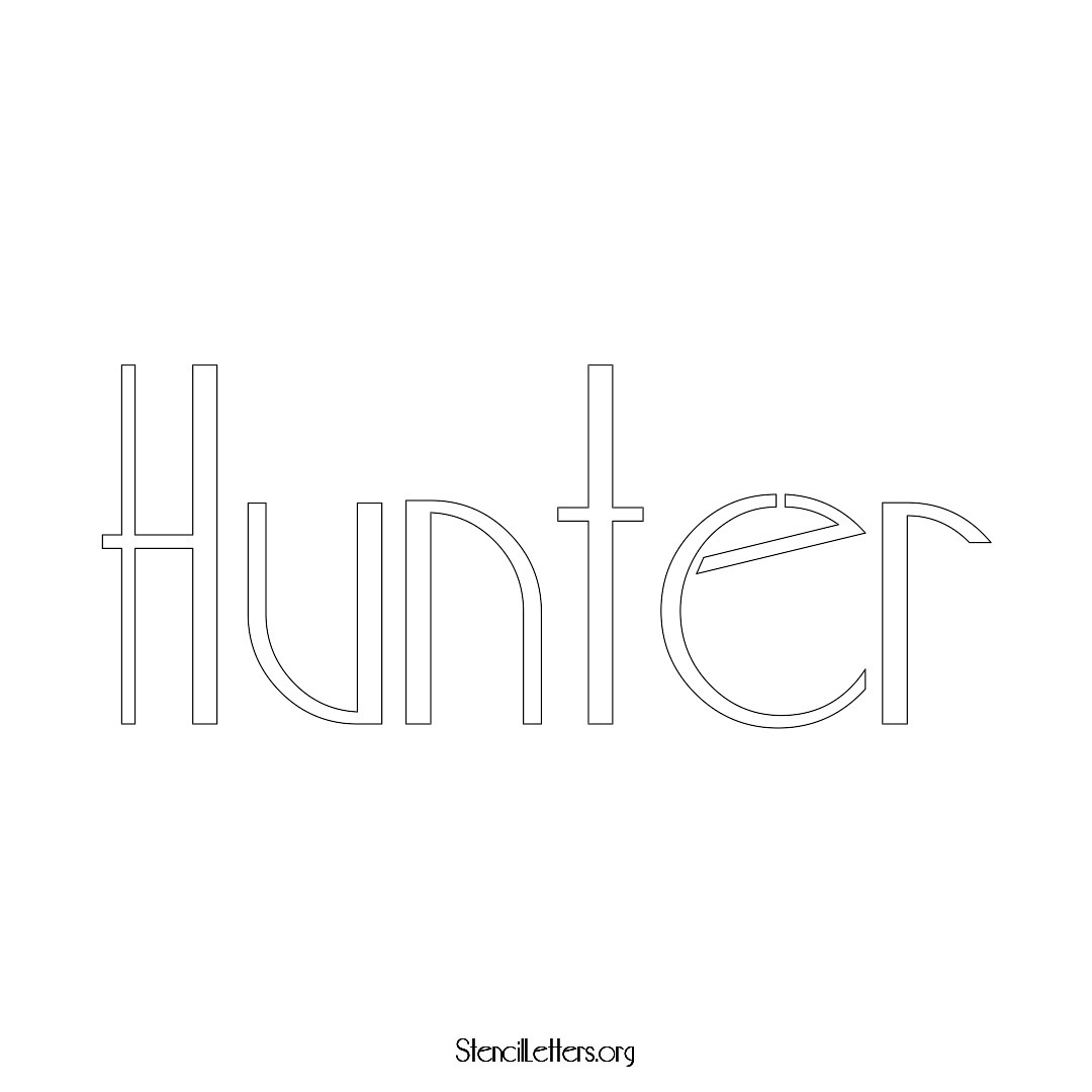 Hunter name stencil in Art Deco Lettering