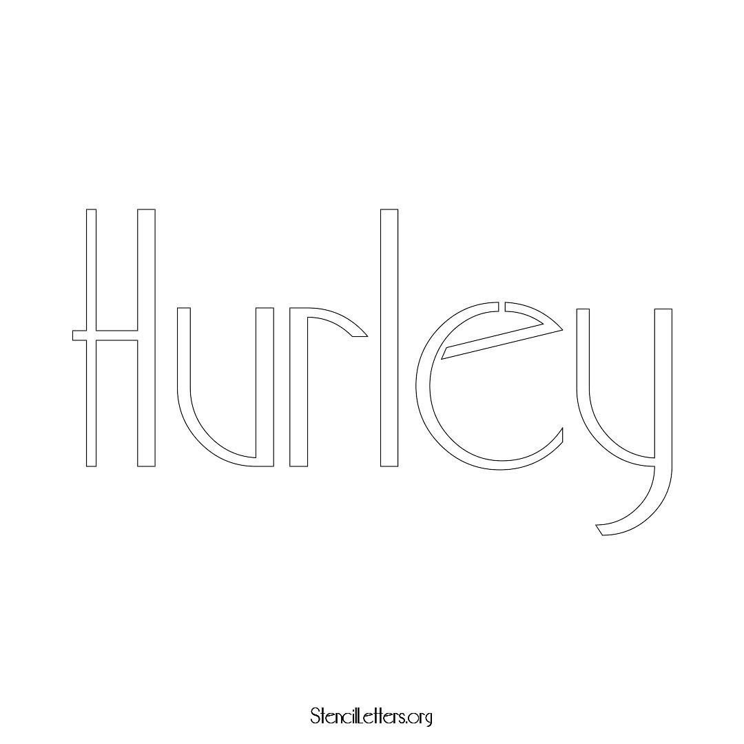 Hurley name stencil in Art Deco Lettering