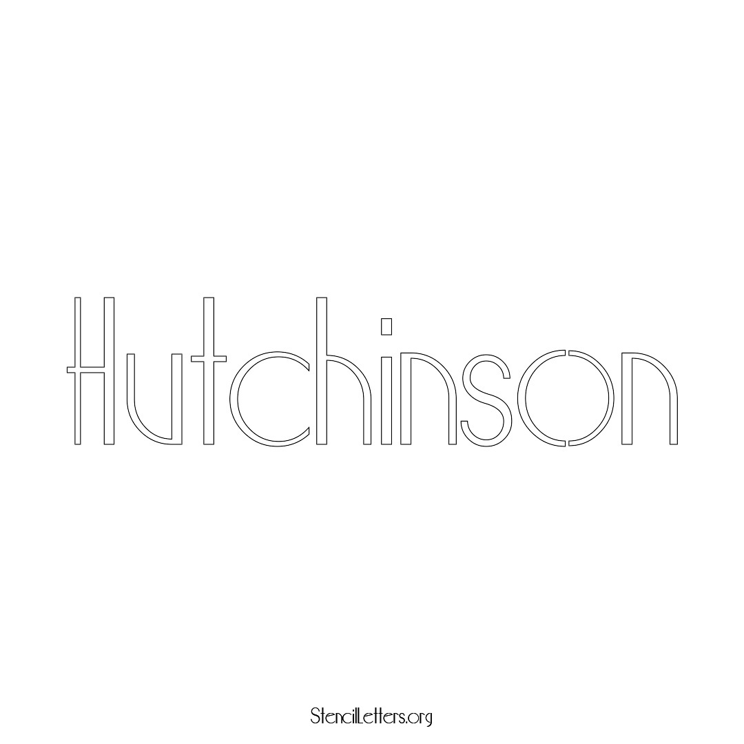 Hutchinson name stencil in Art Deco Lettering