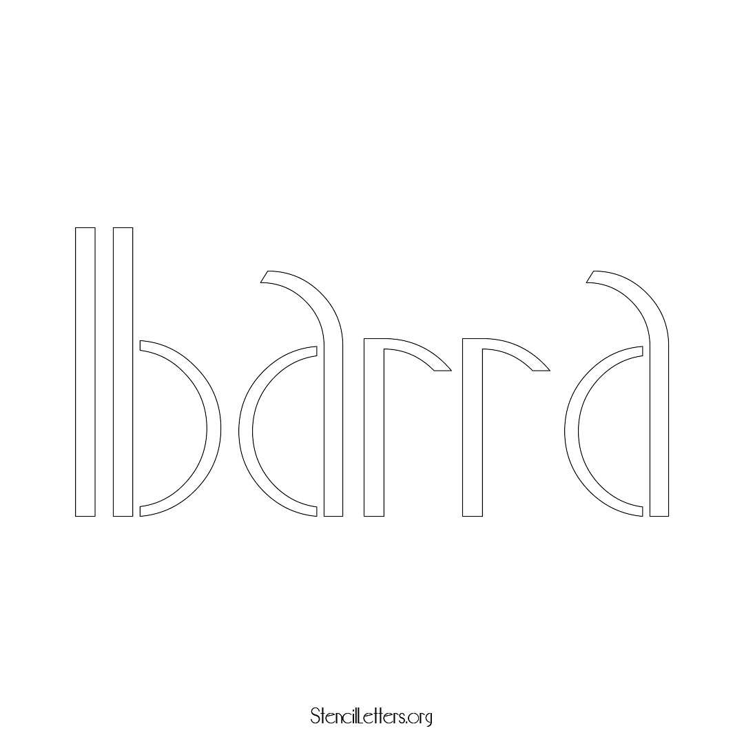Ibarra name stencil in Art Deco Lettering