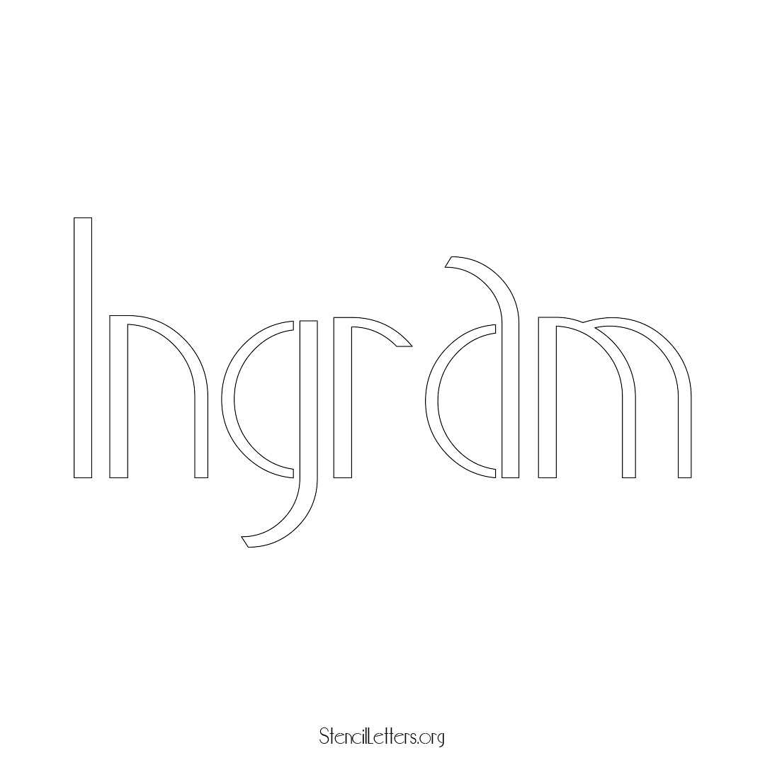 Ingram name stencil in Art Deco Lettering