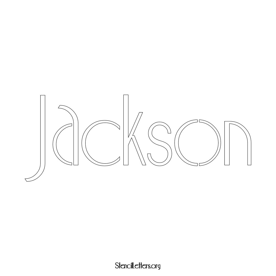 Jackson name stencil in Art Deco Lettering