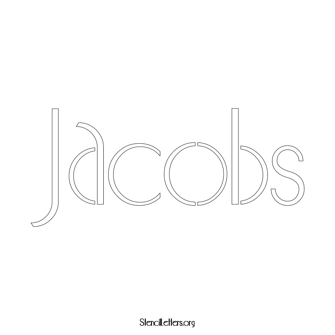 Jacobs name stencil in Art Deco Lettering