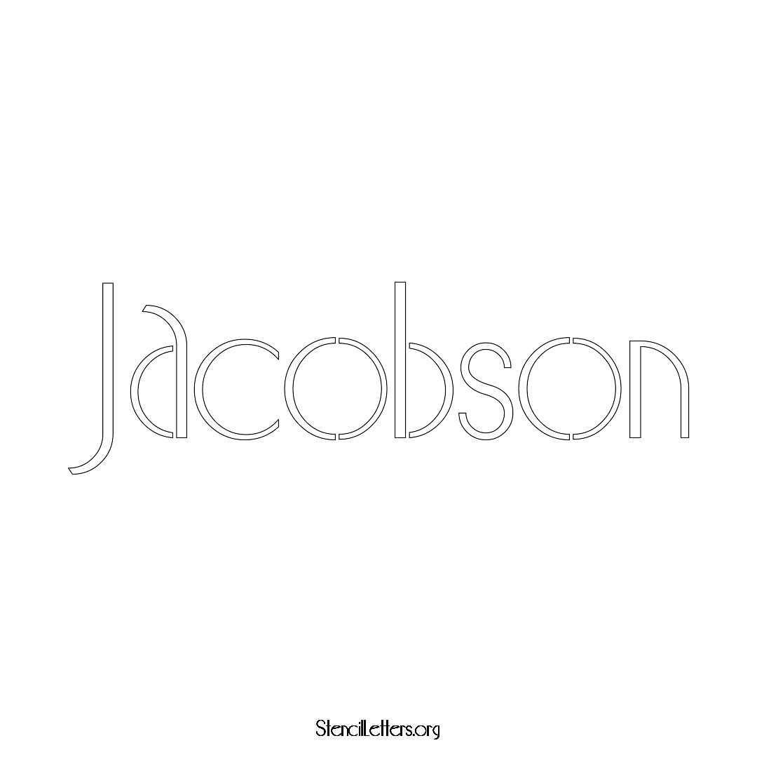Jacobson name stencil in Art Deco Lettering