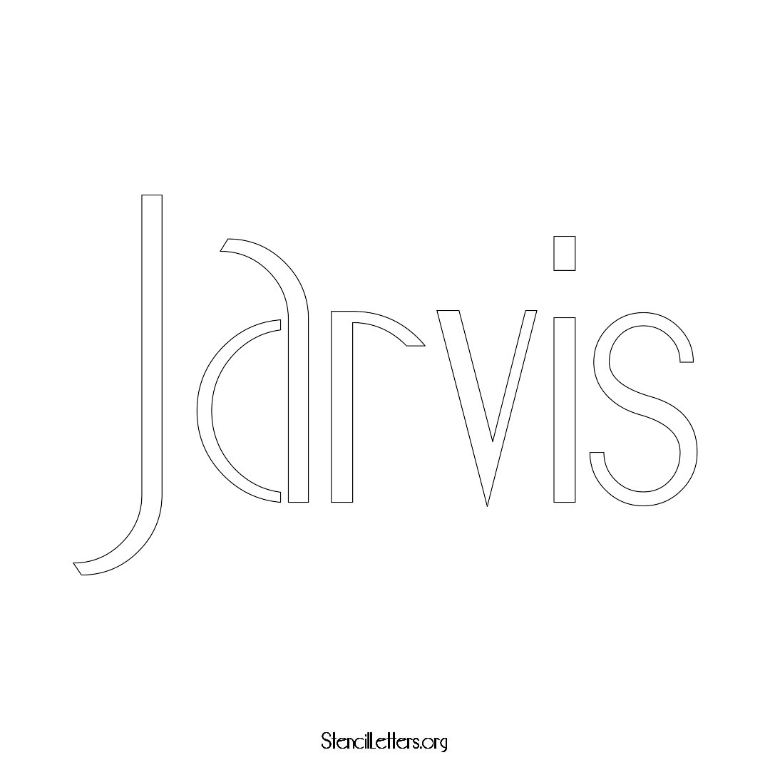 Jarvis name stencil in Art Deco Lettering