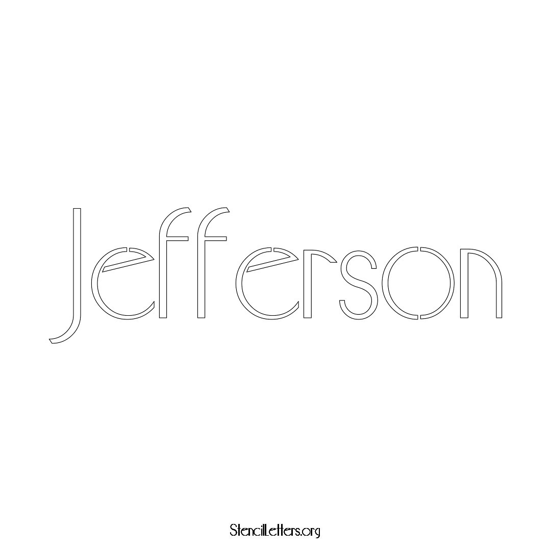 Jefferson name stencil in Art Deco Lettering