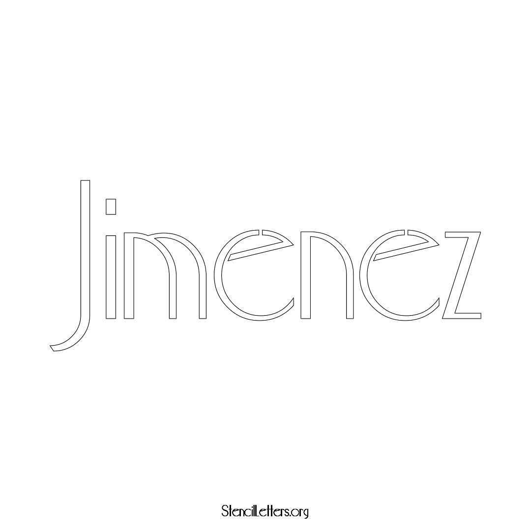 Jimenez name stencil in Art Deco Lettering