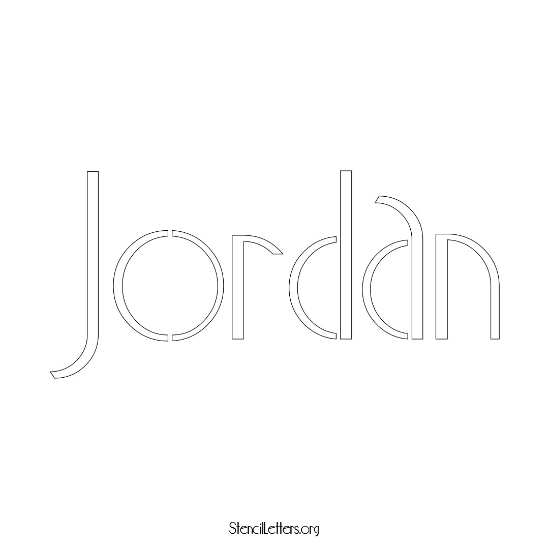 Jordan name stencil in Art Deco Lettering