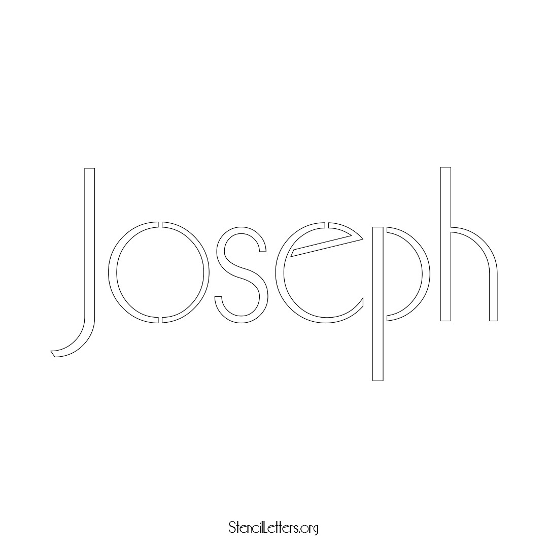 Joseph name stencil in Art Deco Lettering