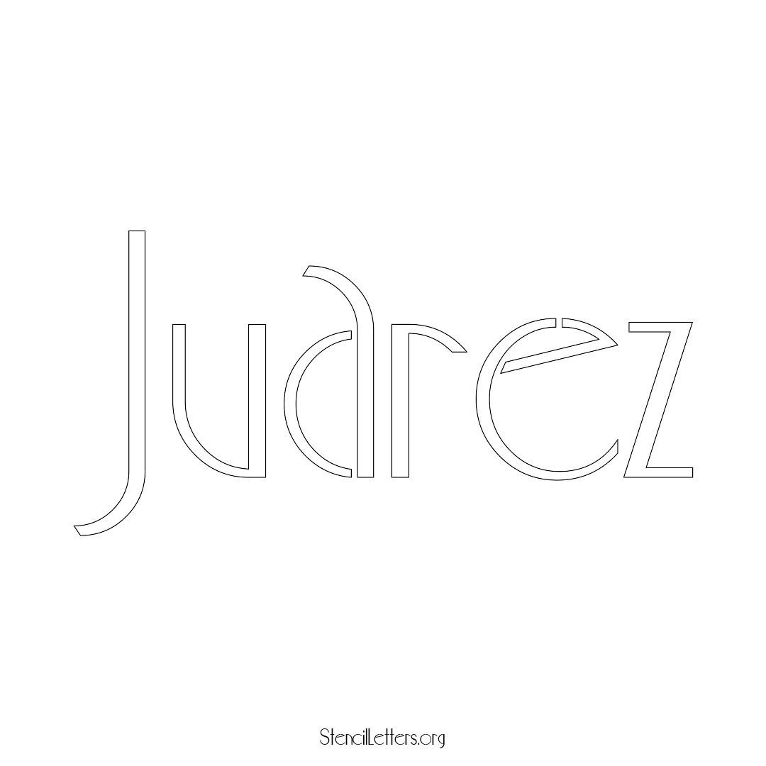 Juarez name stencil in Art Deco Lettering